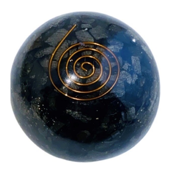 Obsidian Crystal Orgonite Sphere - Picture 1 of 3